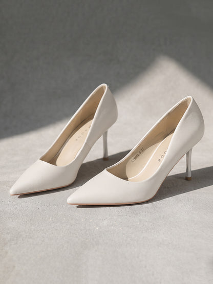 Satin Pointed Toe Stiletto Pumps