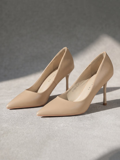 Satin Pointed Toe Stiletto Pumps
