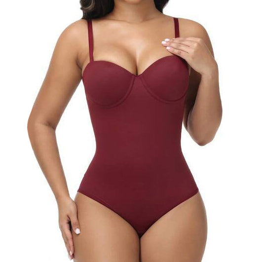 Women Shapewear Bodysuit Fashionable And Elegant Cup Detail Black Bodysuit