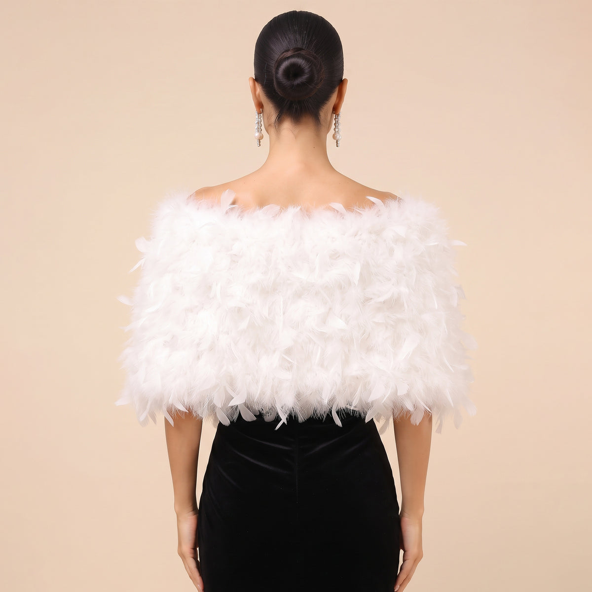 Luxury Feather Capelet Statement Shoulder Wrap For Formal Gowns