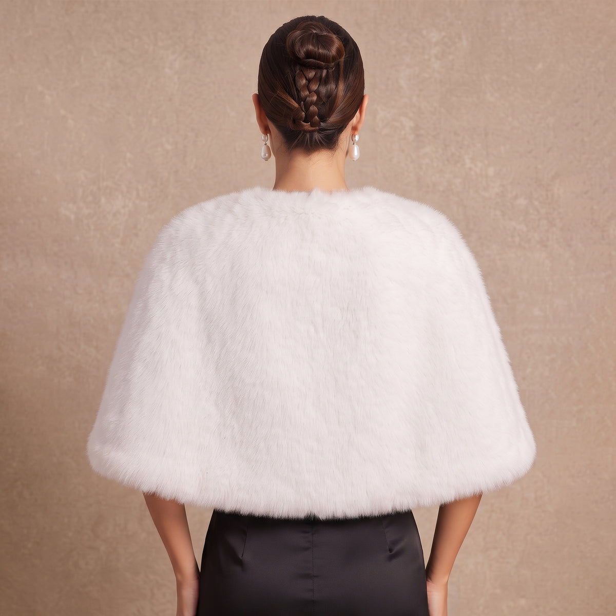 Faux Rabbit Fur Bolero Shrug Bridal Wrap Stole