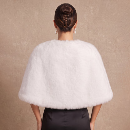 Faux Rabbit Fur Bolero Shrug Bridal Wrap Stole