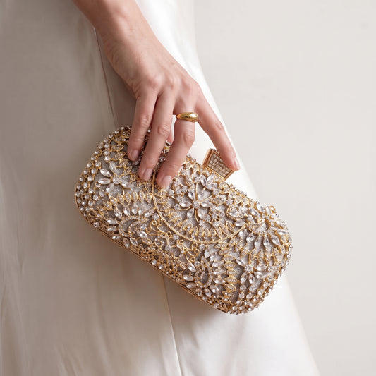 Rhinestone Crystal Evening Clutch Bag Wedding Party Prom Handbag