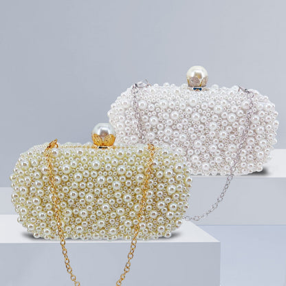 Vintage Faux Pearl Minaudiere Bridal Party Purse