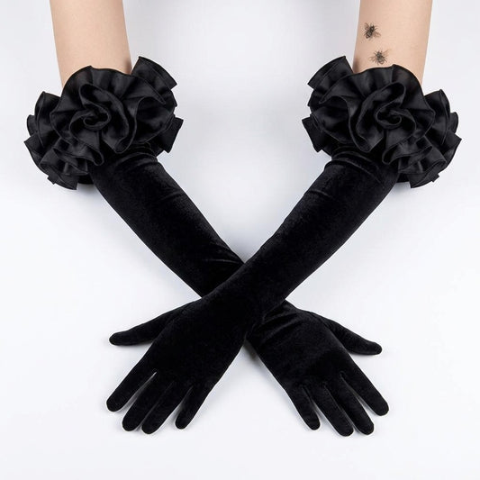 55cm Long Satin Gloves for Party Banquet, Ballet and Latin Dance Performance